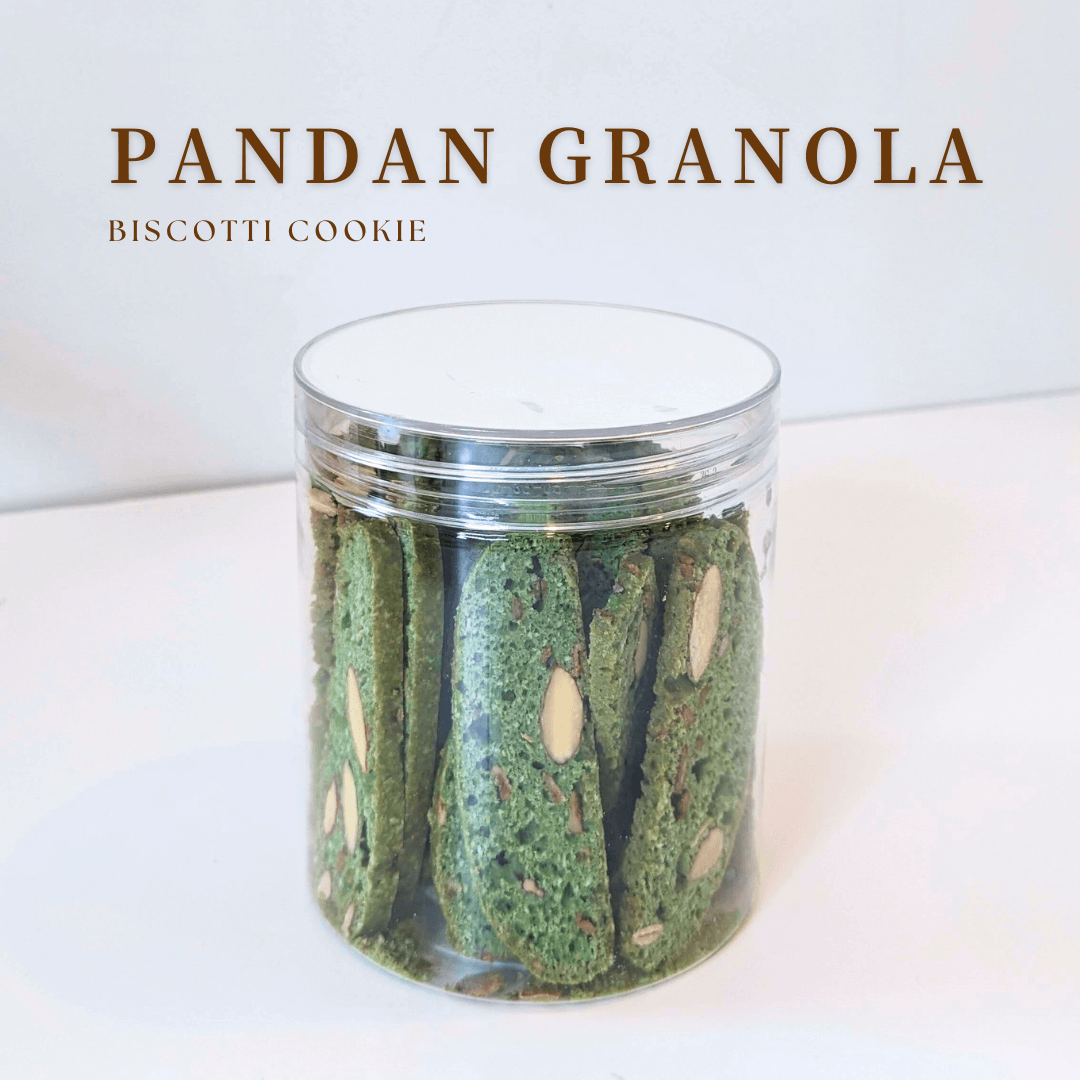 Pandan Granola Biscotti Cookie