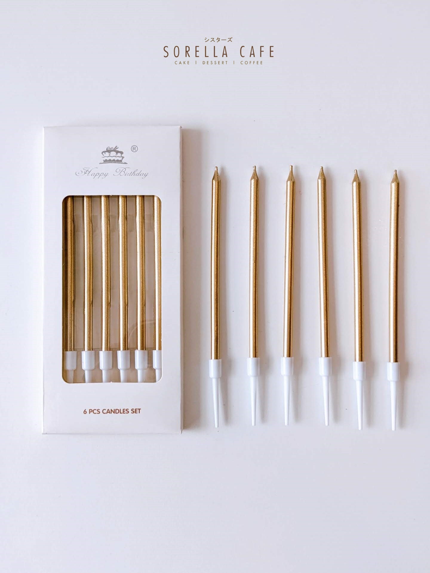 Gold Birthday Candle Set (6pcs)